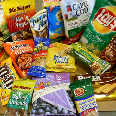 snacks, beverages, vending machines